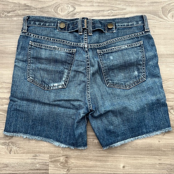 Boyfriend Denim Shorts With Suspenders - Picture 3 of 8